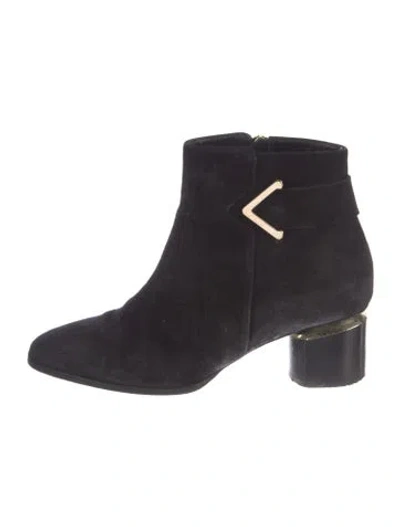 Pre-owned Nicholas Kirkwood Suede Moto Boots In Blue