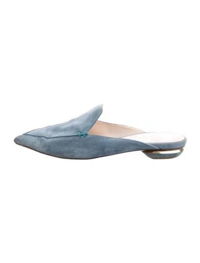 Pre-owned Nicholas Kirkwood Suede Mules In Blue