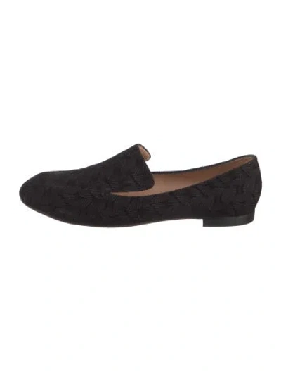 Pre-owned Nicholas Kirkwood Suede Patterned Loafers In Black
