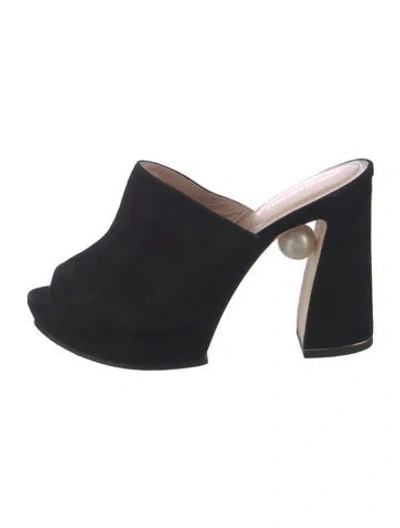 Pre-owned Nicholas Kirkwood Suede Sandals In Black