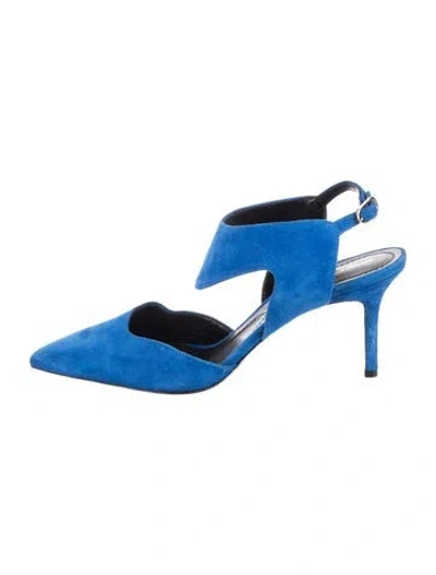 Pre-owned Nicholas Kirkwood Suede Slingback Pumps In Blue