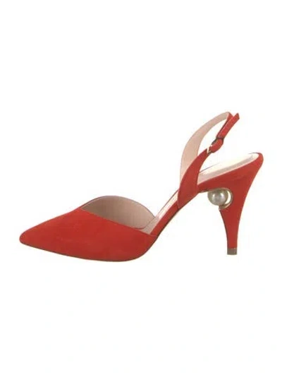 Pre-owned Nicholas Kirkwood Suede Slingback Pumps In Orange