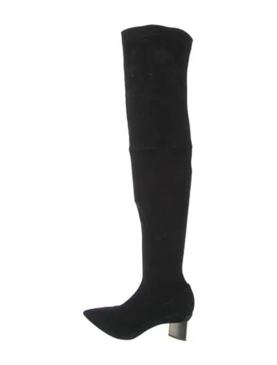 Pre-owned Nicholas Kirkwood Suede Sock Boots In Black