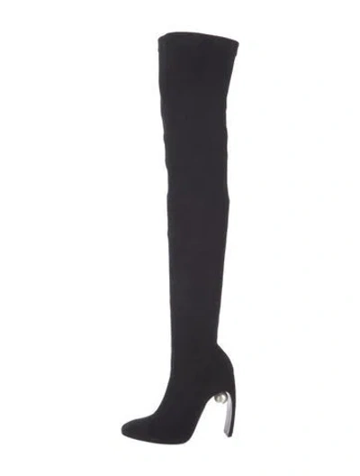 Pre-owned Nicholas Kirkwood Suede Studded Accents Boots In Black