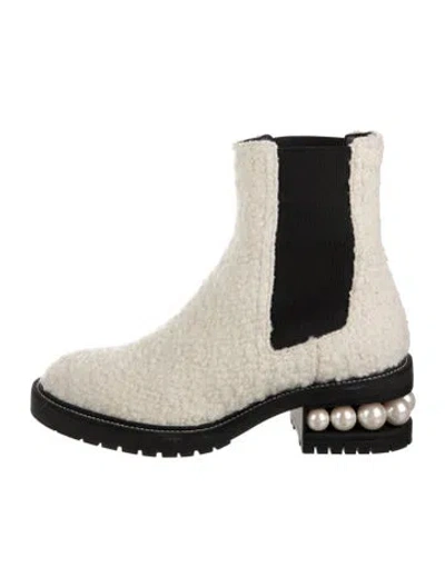 Pre-owned Nicholas Kirkwood Wool Chelsea Boots In Neutrals
