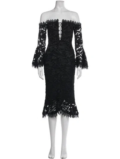 Pre-owned Nicholas Lace Pattern Knee-length Dress In Gray