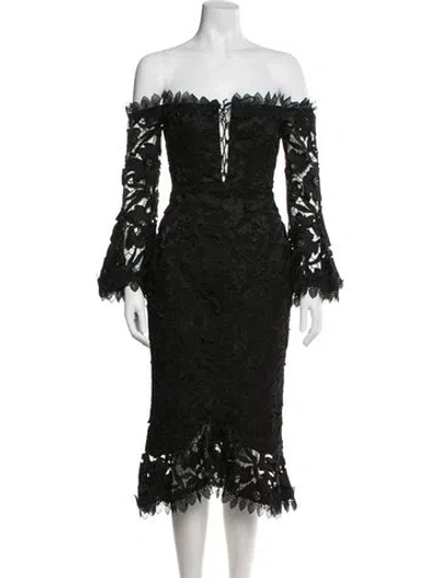 Pre-owned Nicholas Lace Pattern Knee-length Dress In Gray