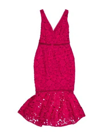 Pre-owned Nicholas Lace Pattern Knee-length Dress In Pink
