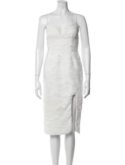 Pre-owned Nicholas Lace Pattern Knee-length Dress In White