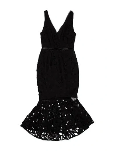 Pre-owned Nicholas Lace Pattern Long Dress In Black