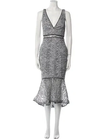 Pre-owned Nicholas Lace Pattern Long Dress In Blue