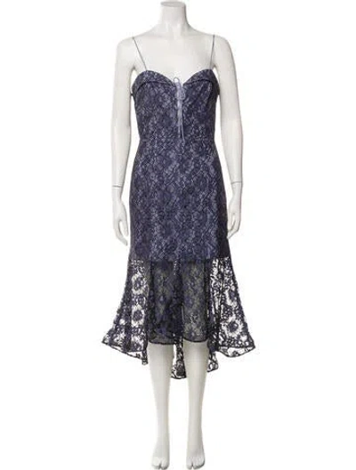 Pre-owned Nicholas Lace Pattern Long Dress In Blue