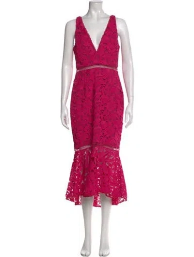 Pre-owned Nicholas Lace Pattern Long Dress In Pink