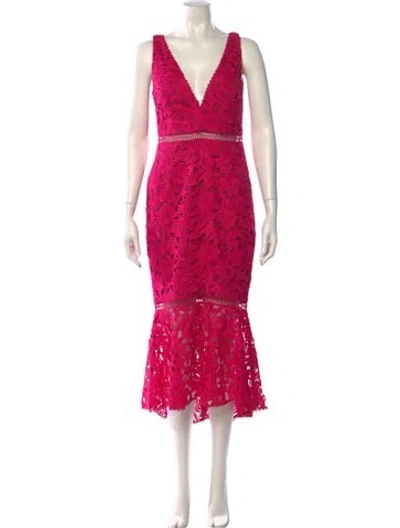 Pre-owned Nicholas Lace Pattern Long Dress In Pink