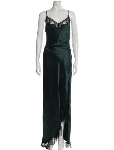 Pre-owned Nicholas Lace Pattern Long Dress W/ Tags In Green