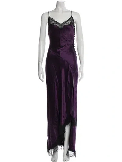 Pre-owned Nicholas Lace Pattern Long Dress W/ Tags In Purple