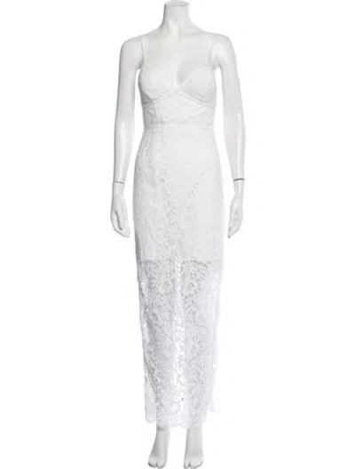 Pre-owned Nicholas Lace Pattern Long Dress W/ Tags In White