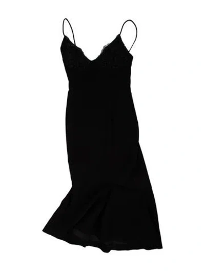 Pre-owned Nicholas Lace Pattern Midi Length Dress In Black