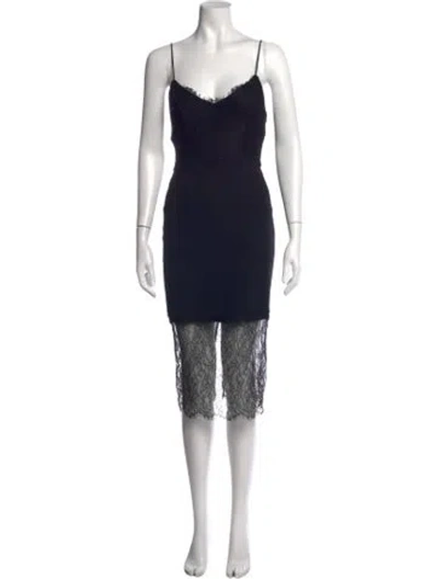Pre-owned Nicholas Lace Pattern Midi Length Dress In Blue