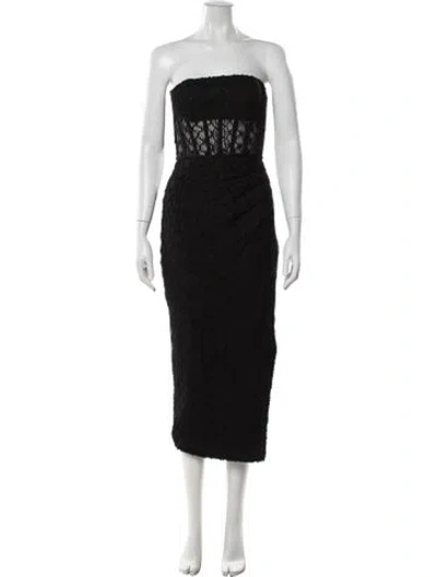 Pre-owned Nicholas Lace Pattern Midi Length Dress W/ Tags In Black