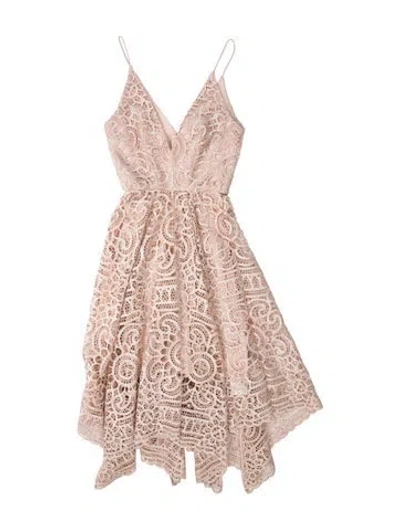 Pre-owned Nicholas Lace Pattern Midi Length Dress W/ Tags In Pink
