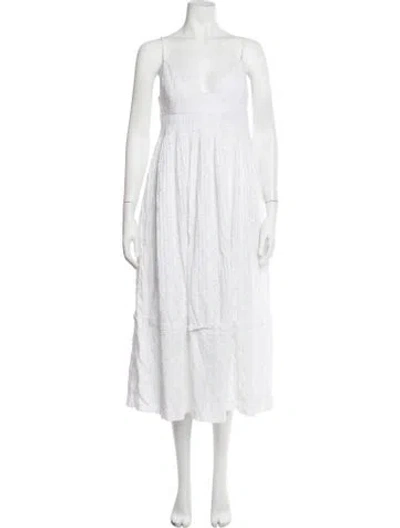 Pre-owned Nicholas Lace Pattern Midi Length Dress In White