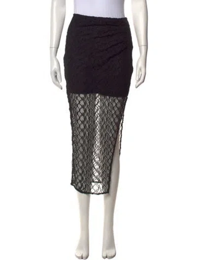 Pre-owned Nicholas Lace Pattern Midi Length Skirt In Black