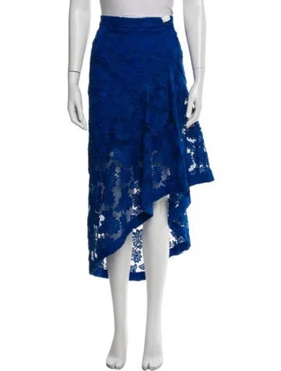 Pre-owned Nicholas Lace Pattern Midi Length Skirt In Blue