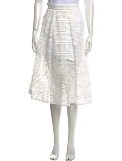 Pre-owned Nicholas Lace Pattern Midi Length Skirt In White
