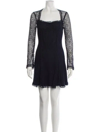 Pre-owned Nicholas Lace Pattern Mini Dress In Black