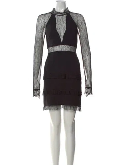Pre-owned Nicholas Lace Pattern Mini Dress In Black