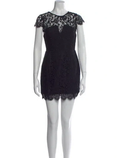 Pre-owned Nicholas Lace Pattern Mini Dress In Black