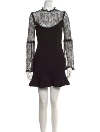 Pre-owned Nicholas Lace Pattern Mini Dress In Black