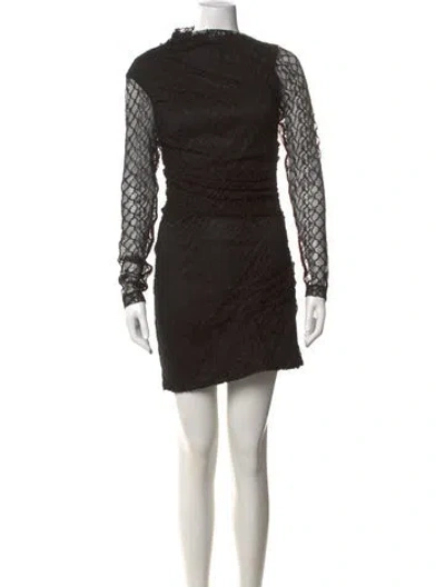 Pre-owned Nicholas Lace Pattern Mini Dress W/ Tags In Black