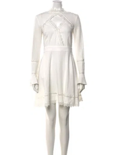 Pre-owned Nicholas Lace Pattern Mini Dress In White