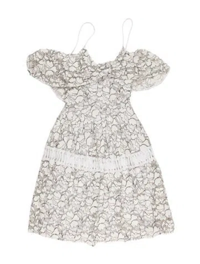 Pre-owned Nicholas Lace Pattern Mini Dress In White