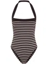 Nicholas Lainey Striped Bodysuit In Black