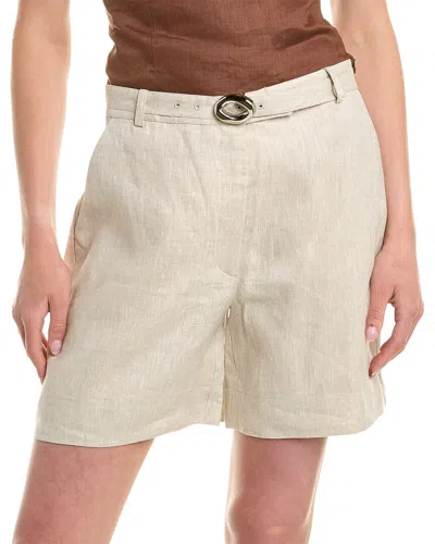 Nicholas Lavinia Tailored Linen Short In Brown