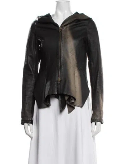 Pre-owned Nicholas Leather Biker Jacket In Black