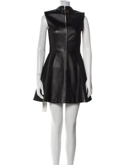 Pre-owned Nicholas Leather Mini Dress In Black