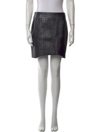 Pre-owned Nicholas Leather Mini Skirt In Black