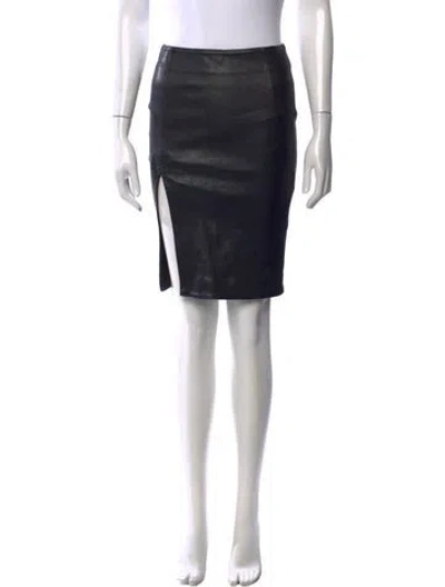 Pre-owned Nicholas Leather Mini Skirt In Black