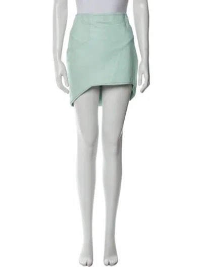 Pre-owned Nicholas Leather Mini Skirt In Blue