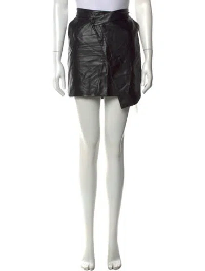 Pre-owned Nicholas Leather Trim Embellishment Mini Skirt In Black