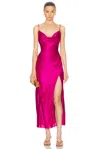 Nicholas Lennon Satin Dress In Magenta