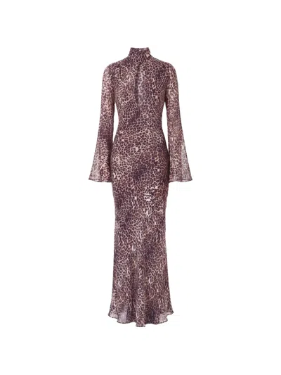 Nicholas Leopard-print Cut-out Dress In Multi