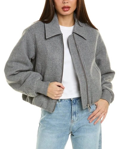 Nicholas Leslie Wool-blend Bomber Jacket In Grey