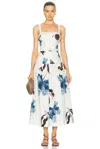 Nicholas Lidia Bustier Drop Waist Dress In Alena Blue Floral