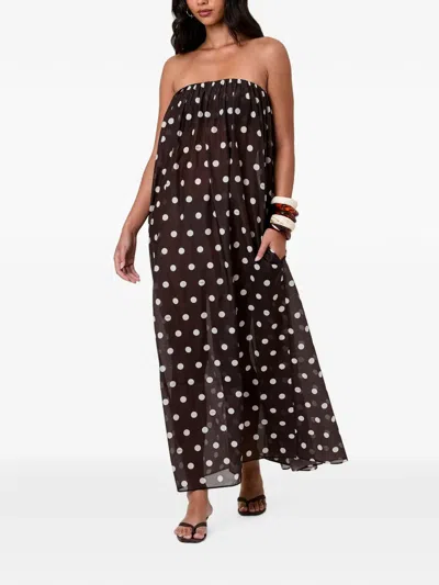 Nicholas Lindy Strapless Maxi Tent Dress In Brown