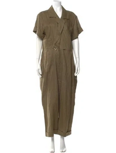 Pre-owned Nicholas Linen Jumpsuit In Green